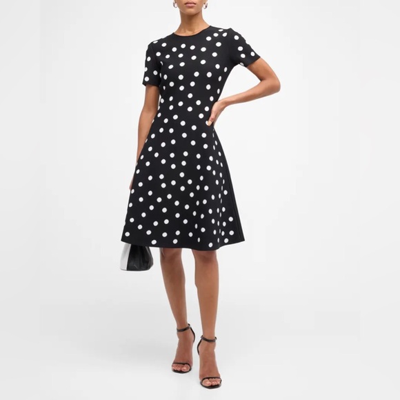 Carolina Herrera Polka Dot Fit-&-Flare Dress - Picture 3 of 16
